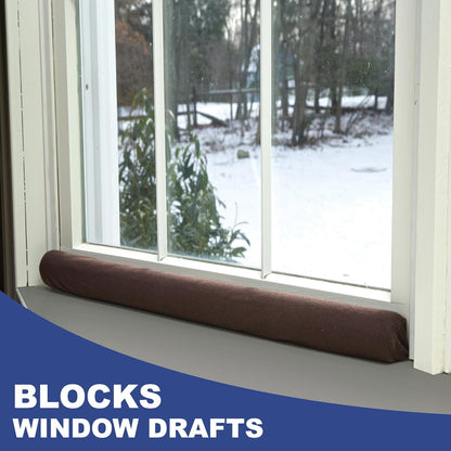 Twin Draft Guard Hug N Fit, Original Dual Draft Stopper Instantly Blocks Air from Entering, Water Repellent, Fits 28”-36” Length with 1.5” Energy Saver Tube