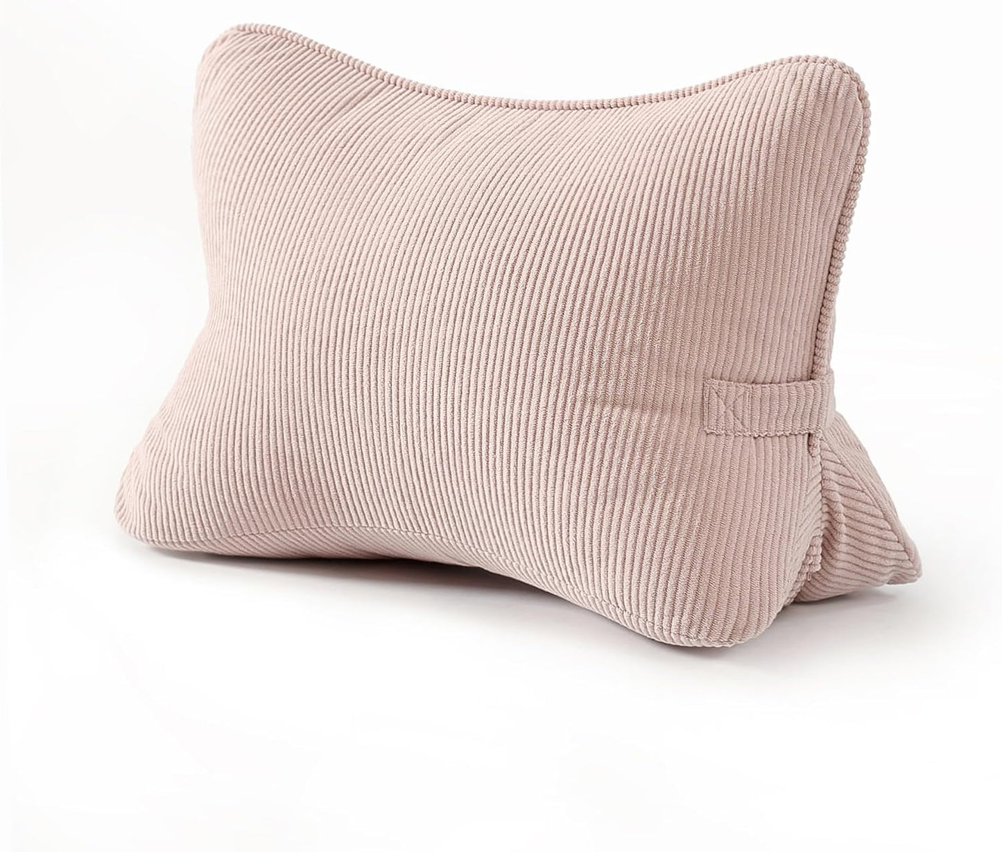 Pat. Pend. Corduroy Lumbar Support Back Pillow for Watching TV, Reading & Gaming, Ergonomic Triangle Support Cushion for Sofa, Armchair & Bed Sitting, Removable Washable Cover, Beige Gray