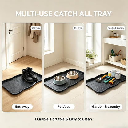 Boot Trays, Waterproof Shoe Mats for Entryway Indoor | Multi-Purpose Trays for Boots, Shoes, Garden, 28×14.5 Inch