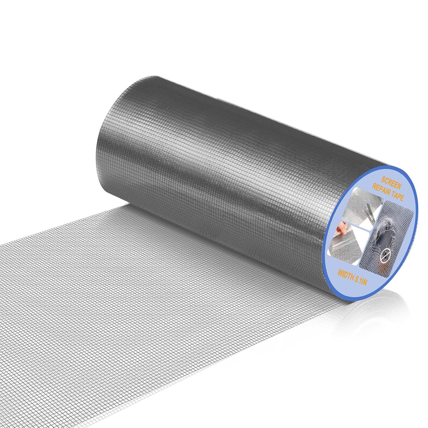 CroBlissful 5 Inch X 20 ft Extra Wide Window Screen Tape Mesh Repair, Gray | Strong Adhesive, Waterproof Fiberglass, Screen Repair Kit Patch, for Window Door Tears Holes