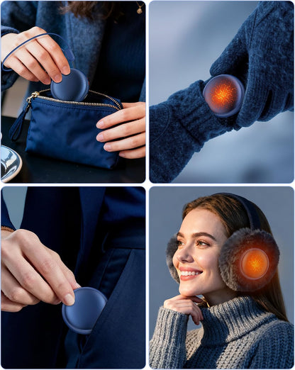 Pocket Size Hand Warmers Rechargeable 2 Pack,20Hrs Long Safe Heat,0.5S Instant Heating,Ultra Thin Electric Hand Warmers,5 Levels Heating Fits in Gloves, Hunting Camping Hiking Essentials