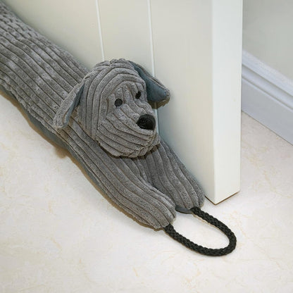 Under Door Draft Stopper Decorative Wind Stopper 36 inch for Door & Window, Weighted Animal Air Draft Stopper for Bottom of Door with Hanging Loops - Brown Dog