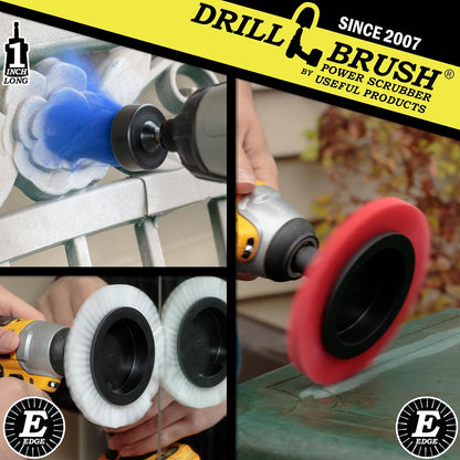 Tile and Grout Cleaning Drill Brush Set - Bathroom Scrub Brush for Drill | 3 pack Drill Brush Power Scrubber Cleaning Brush Yellow Medium Stiffness - Shower Floor Scrub Brush for Drill - Crevice Brush