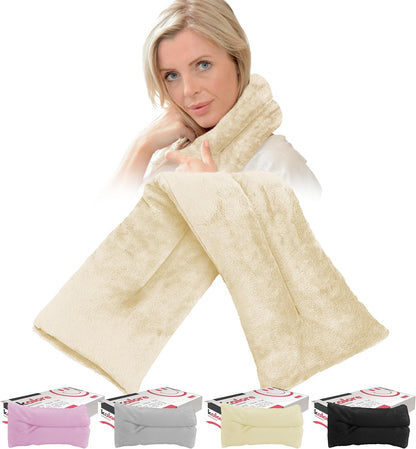 Microwavable Heating Pads for Winter Warmth, Back, Stomach & Head Comfort – Kalore Soft Cotton Tartan Neck Wrap – Even Heat Distribution Hot Compress Bag – Wheat Heat Pad XL – Unscented – Gray