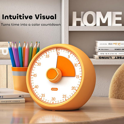 Visual Timer for Kids 60-Minute Countdown Timer with Optional Alarm, Focus Tool for ADHD & Autism, Time Management for Homework, Chores, Office, Kitchen, Teaching & Study Routines (Purple)