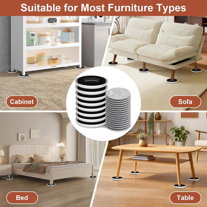 New Upgrade Furniture Sliders: Multi-Surface 3-in-1 Furniture Movers Slider | Heavy Moving Pads with 8PCS 4.3" Carpet Sliders + 4PCS Hard Floor Socks + 1 Lifter - Protect Floor and Easily Move Furniture