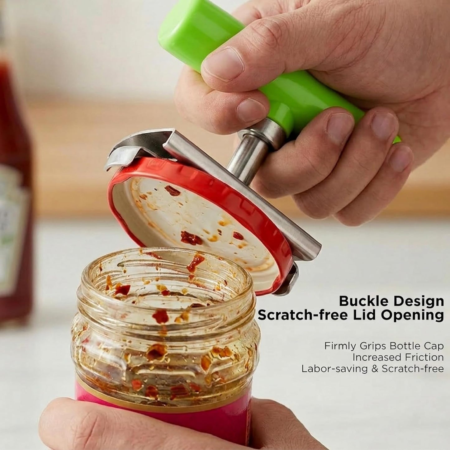 2Pcs Multi-Purpose Jar Opener, Non-Slip Bottle Opener for Weak Hands Seniors, 5-in-1 Can Opener for Pull-Tab Cans, Beer Bottles, Twist Off Caps & Jars