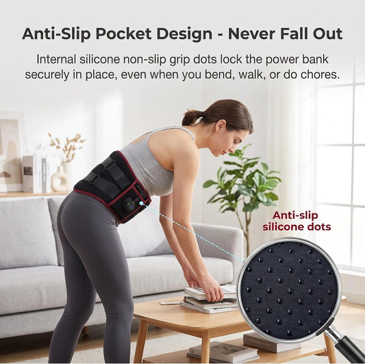 SENAINS 10000mAh Cordless Heating Pad for Back Pain Relief, 52" Lower Back Massager with 3 Heat 5 Vibration, Portable Wearable Heat Belt for Cramps, Gifts for Women Men Mom Dad