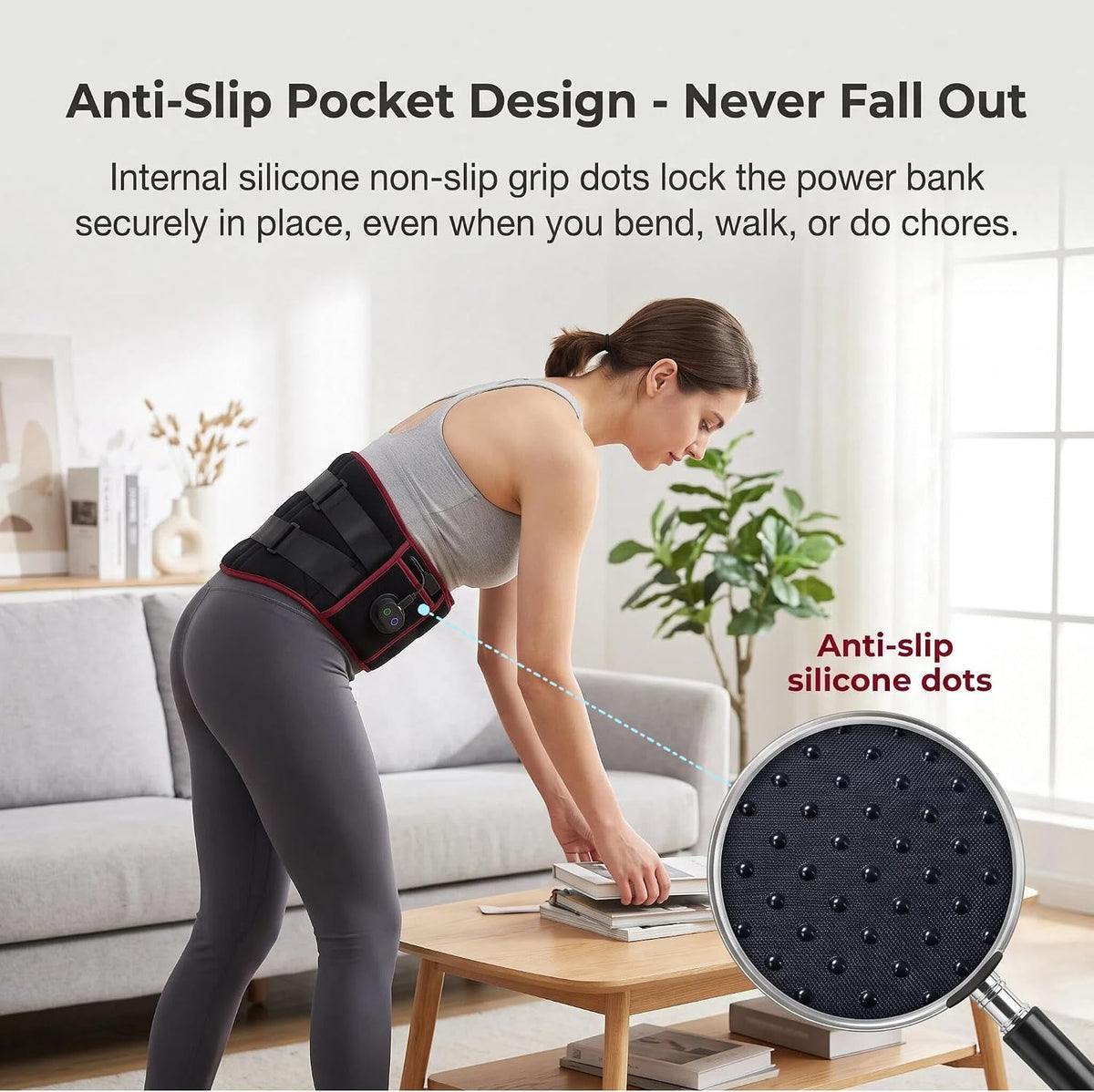 SES 10000mAh Cordless Rechargeable Heating Pad for Back Pain Relief