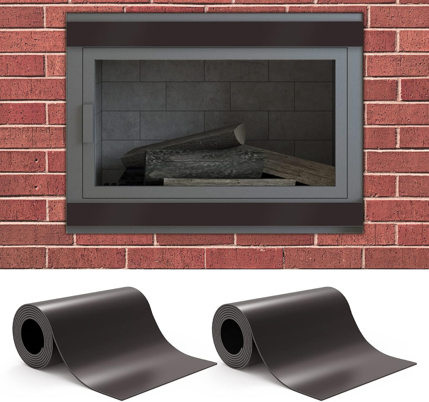 Flehomo Magnetic Fireplace Draft Stopper - Fireplace Cover to Block Draft from Vent, Prevent Cold Air and Heat Loss, Magnetic Fireplace Screen for Indoor Chimney, 2 Pack (36 x 6 inch)