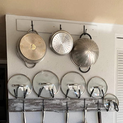 Pmsanzay Cabinet Door Pan Lid Organizer, Set of 4, Wall Mount Pot Lid Rack - No Scratch