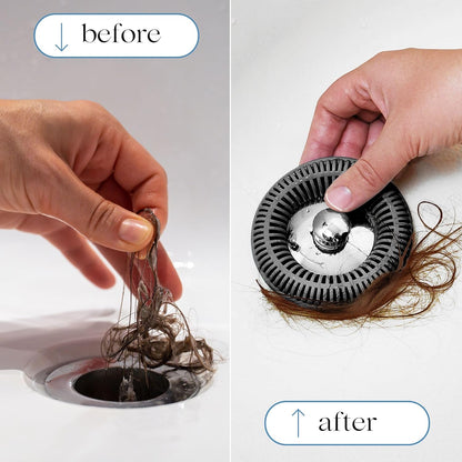 TubRing Pop-Up Drain Protector & Strainer Silicone Hair Catcher, Aqua | Easy snap-in design fits around bathtub stoppers. Customizable utility guard for clog prevention. Fits 1.85"- 2.16" drains.
