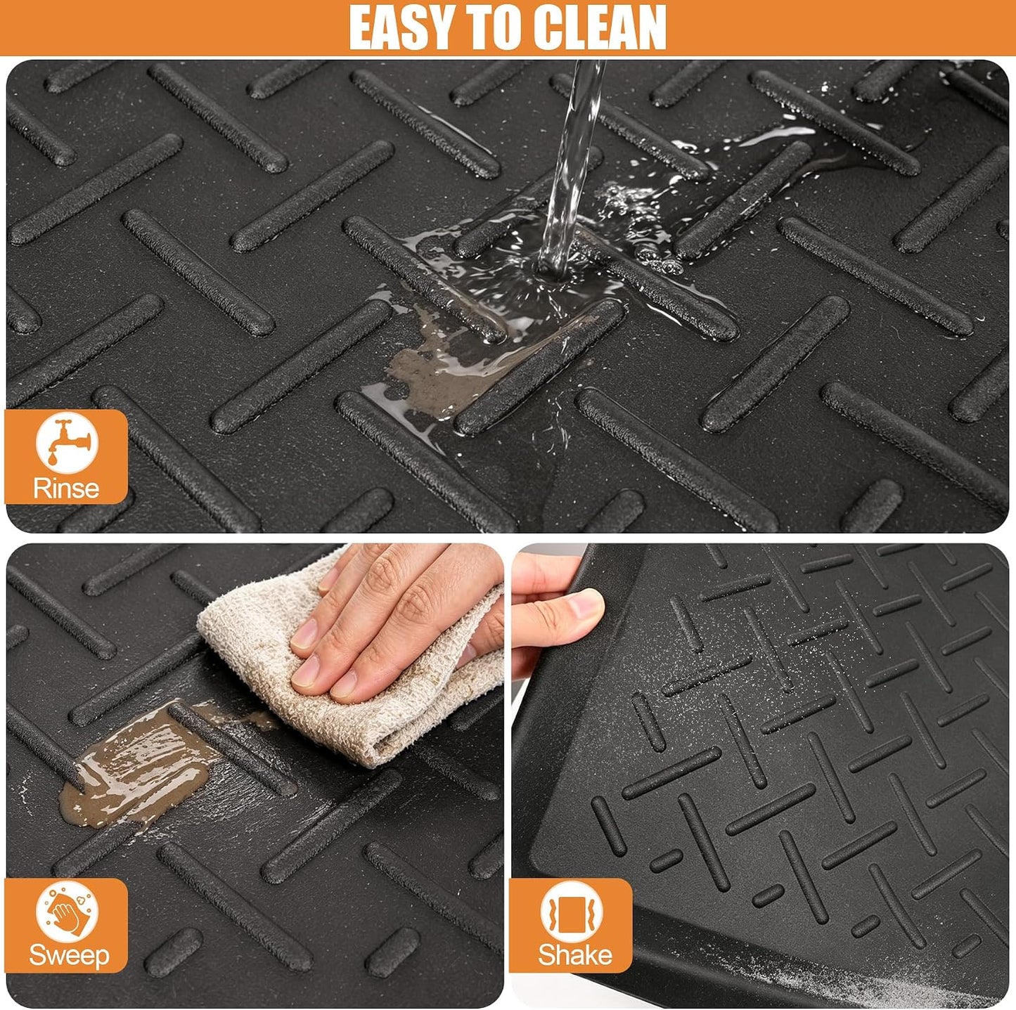 Rubber Boot Trays Heavy Duty, Waterproof Shoe Mat for Entryway Indoor | 16" x 27.9", Multi-Purpose Shoe Tray with Raised Edge, Slip Resistant Boot Mat for Shoe Organizer Indoor or Outdoor Pet Use