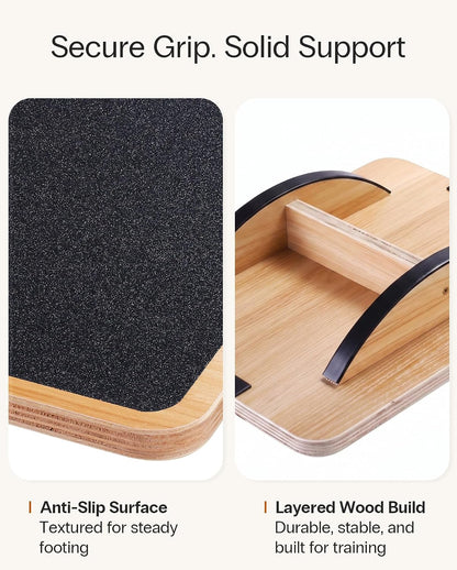 StrongTek Wooden Balance Board, Basic Rocker or Advanced 360° Wobble | Beginner-to-Advanced Options, Non-Slip Surface, Ankle Rehab, Physical Therapy, Core Stability and Balance Training