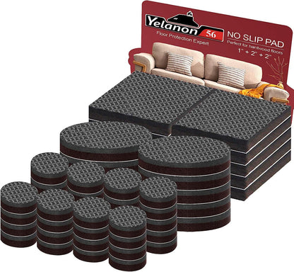Non Slip Furniture Pads -56 pcs（1+2）” Furniture Grippers, Non Skid Furniture Legs,Self Adhesive Rubber Furniture Feet, Anti Slide Furniture Hardwood Floor Protector for Keep Couch Stoppers