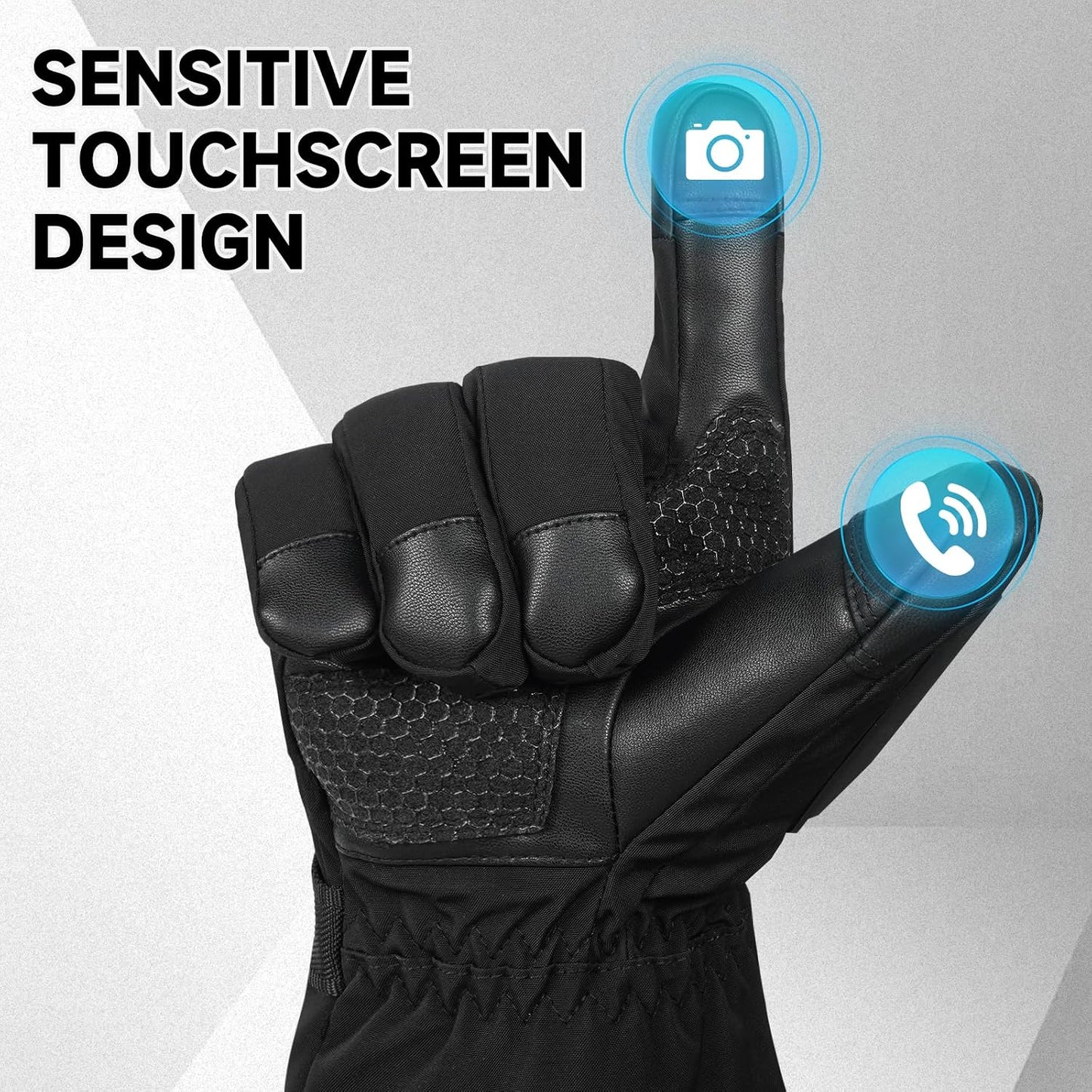 Heated Gloves, 5V 6000mAh Rechargeable Heated Gloves for Men Women, Waterproof & Upgrade Non-Slip Electric Heating Glove for Motorcycling, Hunting, Skiing, Outdoor Work