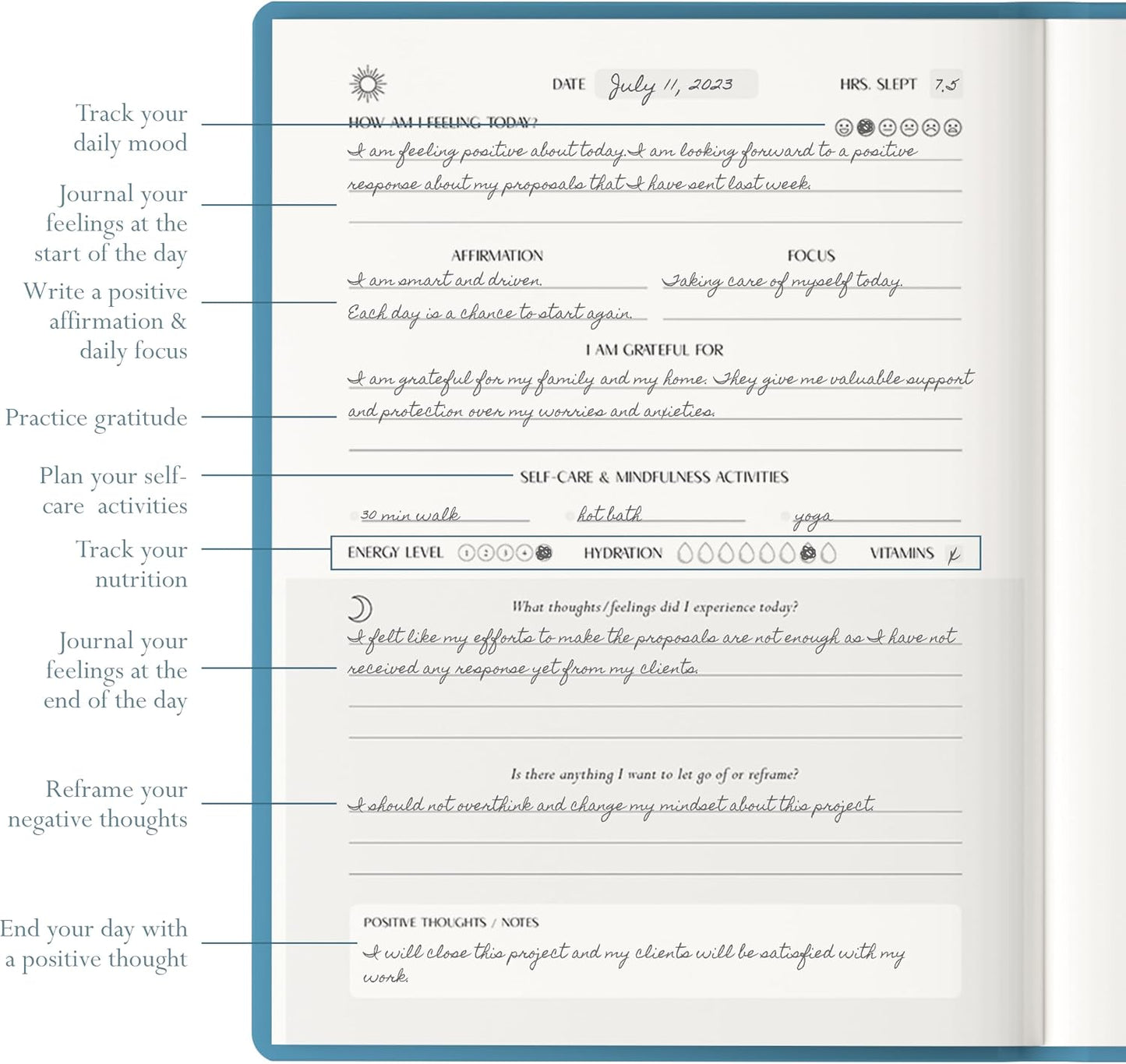 FINDING BALANCE Mental Health Journal – 6-Month Daily Journal with Prompts for Mindfulness, Self-Care & Healing – Anxiety & Depression Management – Hardcover