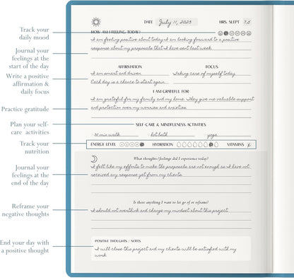 FINDING BALANCE Mental Health Journal – 6-Month Daily Journal with Prompts for Mindfulness, Self-Care & Healing – Anxiety & Depression Management – Hardcover