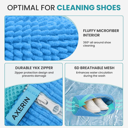 Shoe Washing Machine Bag for Washer and Dryer – 2pc Reusable Shoe Cleaning Bag for Sneakers & Tennis Shoes