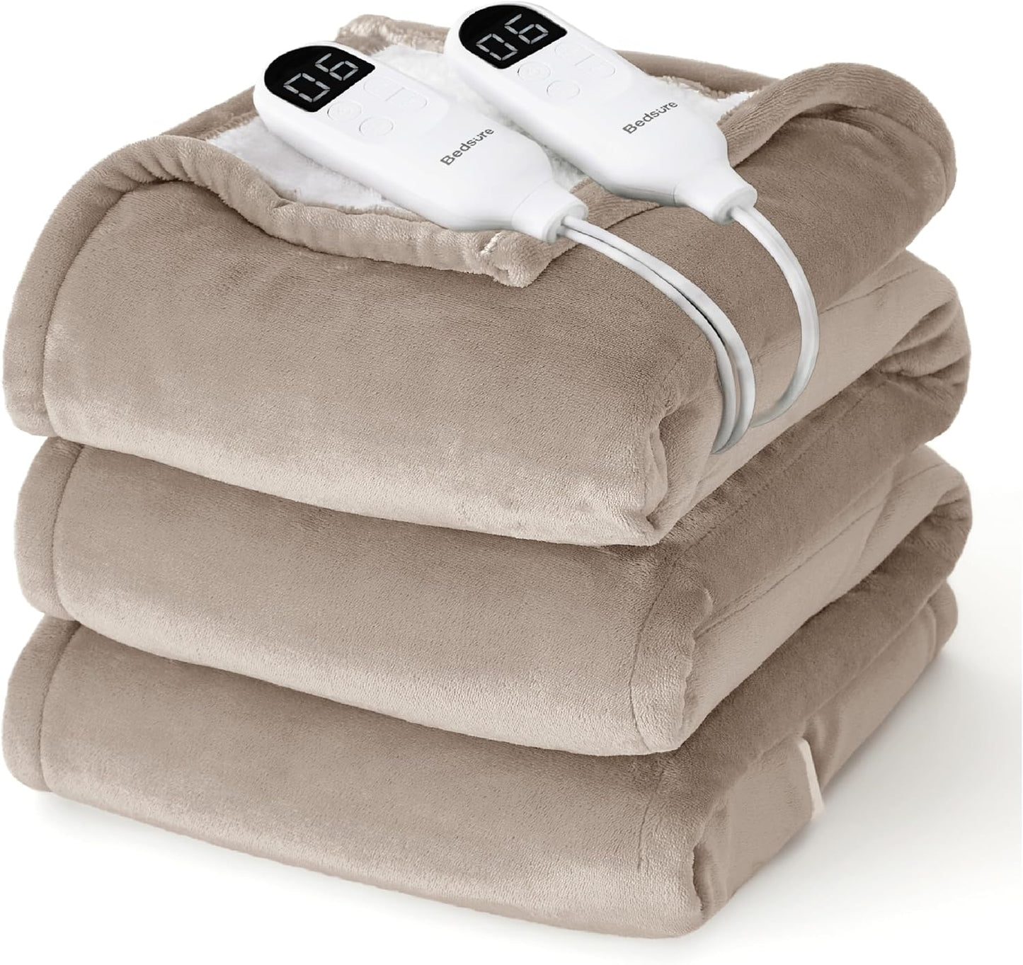 Bedsure Heated Blanket Throw Blanket with Preheat Function - Fast Heating Electric Blanket, Soft Flannel Throw with 6 Time Settings(Up to 10H), 6 Heating Settings, Gifts for Grandma (50"x60", Grey)