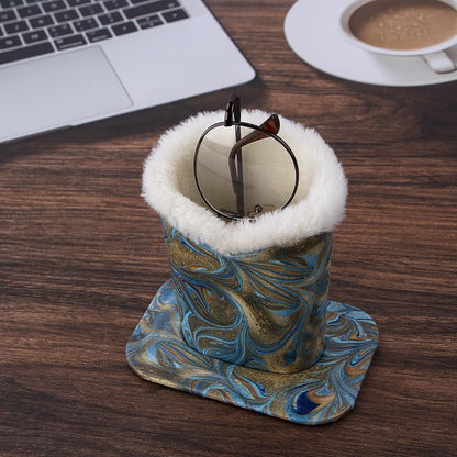 Plush Fluffy Lined Anti-scratch Eyeglasses Holder Protective Glasses Stand Case