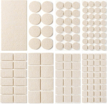 Felt Pads Small 3/8" Felt Pads for Cabinet Doors Bumpers, Cabinet Cushion Dots Felt Cabinet Door Stops, Self Adhesive Thick Bumper Pads to Protect Surfaces -Anti Scratch 234 Pcs Round Brown