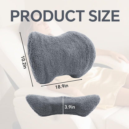ROYALAY Sherpa Lumbar Support Pillow for Recliner, Memory Foam Back Pillow for Chair, Warm Couch Back Cushions for Elderly with Machine Washable Cover, Lumbar Pad for Car Office Chair, Brown