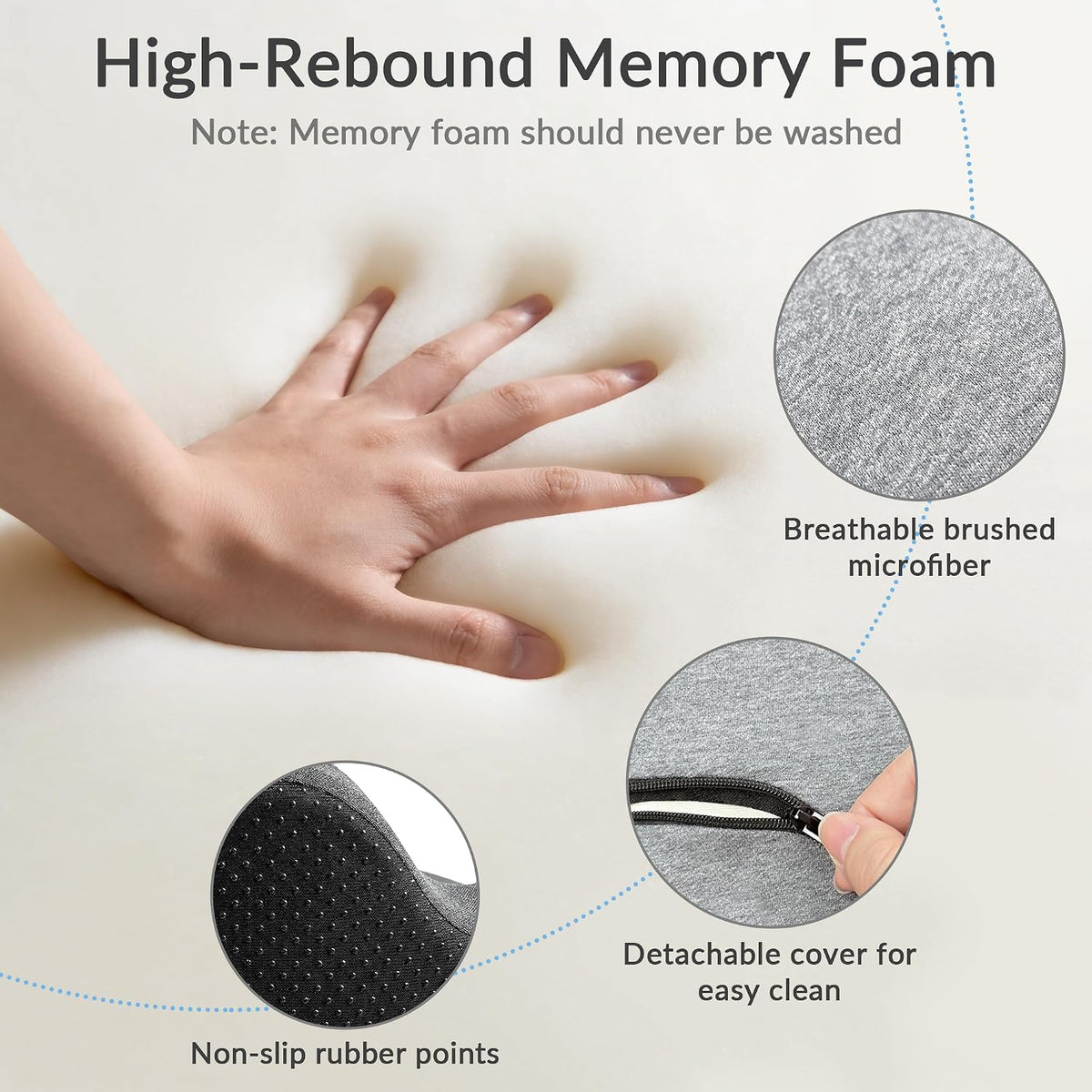 Exclusivo Mezcla Memory Foam Seat Cushion, Grey