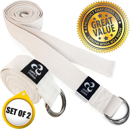 Stretching Straps and Yoga Blocks - Yoga Beginner Kit for Pilates & Gym | For Home Workouts - Hold Poses, Stretch, Improve Flexibility & Maintain Balance. BONUS Exercise Guide