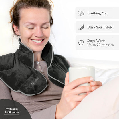 Qomfor - Microwavable Neck Wrap - Dark Blue, Lavender Scent - Weighted Neck/Shoulder Wrap - Heating Pad - Hot/Cold Muscle Therapy, Stress Relief, Arthritis Pain, Soothing Comfort, Headache