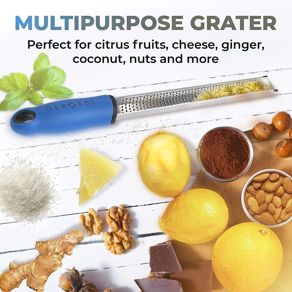 Stainless Steel Lemon Zester with Handle, Citrus Zester Grater for Cheese