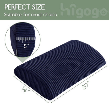 HIGOGOGO Lumbar Support Pillow for Recliner Chair/Accent Chair/Couch, Memory Foam Back Support Cushion for Elderly, Recliner Cushions for Back Rest, Pain Relief, Reading, Washable Cover, Brown