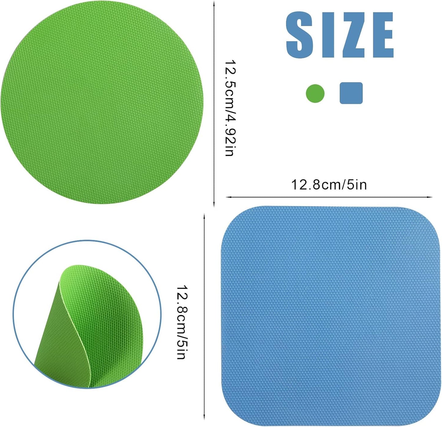 LUTER 4pcs Jar Opener Gripper Pad for Seniors with Weak Hands, Rubber | Multi-function Silicone Bottle Opener Lid Cap Rubber Gripper Pads Kitchen Coasters Gadgets, Light Blue, Green