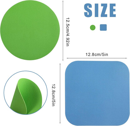 LUTER 4pcs Jar Opener Gripper Pad for Seniors with Weak Hands, Rubber | Multi-function Silicone Bottle Opener Lid Cap Rubber Gripper Pads Kitchen Coasters Gadgets, Light Blue, Green