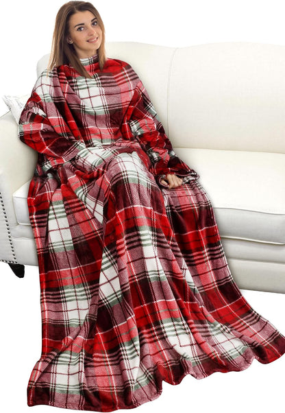 Catalonia Wearable Blanket with Sleeves for Women & Men, Fleece Wrap Throw | Cozy Sleeve Design for Hands-Free Comfort, Perfect for Reading, TV Time & Relaxing, Christmas & Birthday Gift