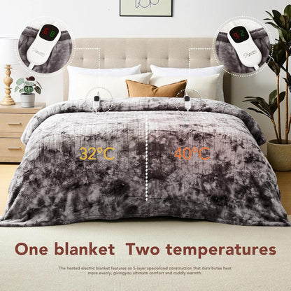 Homemate Heated Blanket Electric Heating Throw 50x60 Plush Faux Fur Sherpa