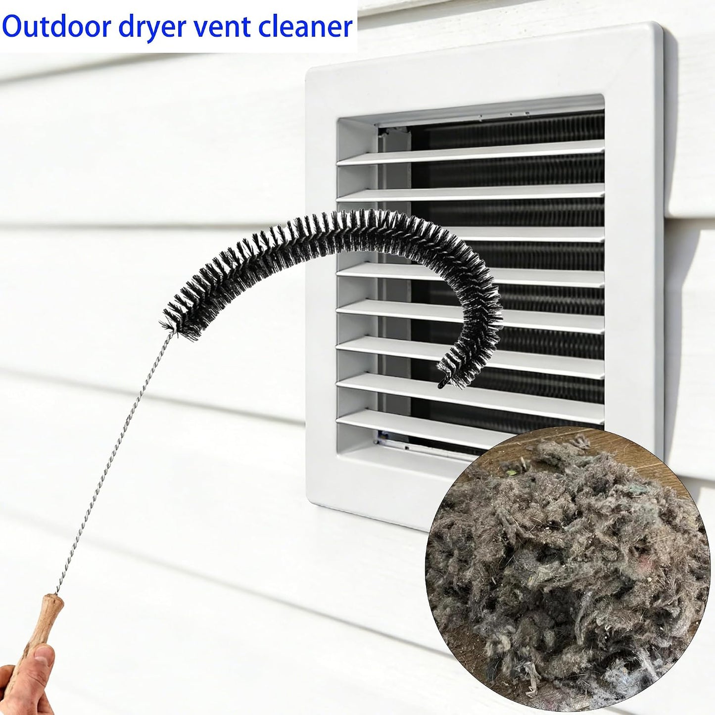 47.24 inch Extra Long Dryer Lint Brush, Flexible Dryer Vent Cleaner Brush | for Deep Cleaning of Lint Trap, Refrigerator Coils, Dust and Pet Hair – for Fire Risk Reduction & Better Efficiency, 1PCS
