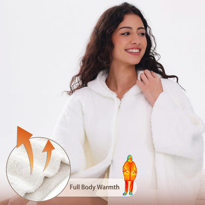 WDCOZY Wearable Blanket Hoodie Poncho Throw Comfy Soft Warm Cape Shawl Cozy Cloak Wrap Hooded with Sleeves For Women Adults