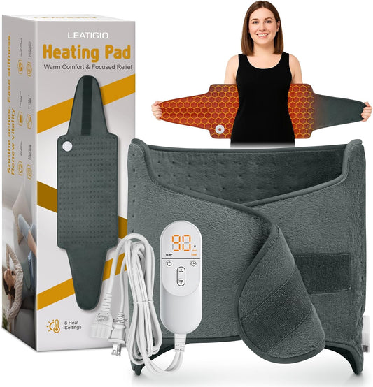 Heating Pad for Back, Electric Heating Pad for Period Cramps, Wrap Around Heat Pad for Waist Stomach Neck Shoulders Thigh Knee,Birthday Gifts for Women Men, Gifts for Men Women Mom Dad Wife Husband