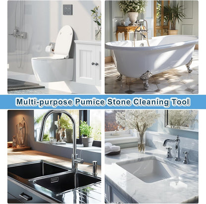 Pumice Stone Toilet Bowl Cleaner for Hard Water Ring & Stains | Removes hard water rings, calcium buildup & rust stains from toilet bowls without scratching porcelain.