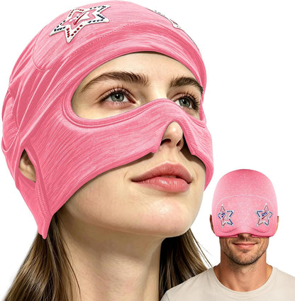 Migraine Relief Cap with Slide-Up Eye Mask, Headache Relief Ice Hat