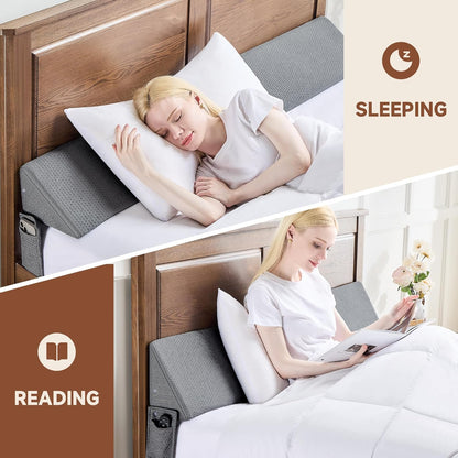 IFNOW Queen Size(60"x6"x10") Bed Wedge Pillow for Headboard, Mattress Gap Filler(0-8"), Bed Wedge for Gap Between Your Headboard and Mattress Dark Grey | High-Density Foam,Fills 0-8"Mattress Gap,Prevents Pillow & Items Falling,Works with Headboard or