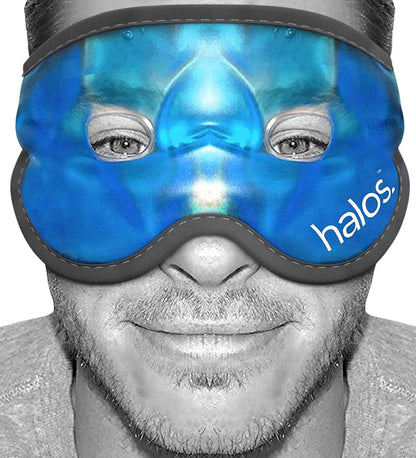 MyHalos Cooling Gel Eye Mask, Cold Ice Pack for Puffy Eyes & Dark Circles | Instant Relief for Puffy Eyes & Dark Circles, Reusable Gel Beads, Soothes Headaches & Sinus Pain, Flexible Fit, Freezer Safe