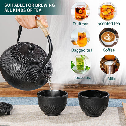Sungmor Black Cast Iron Teapot Warmer - Base with Candle Holder | Heat Retaining Stand for Tetsubin or Glass & Ceramic Teapots