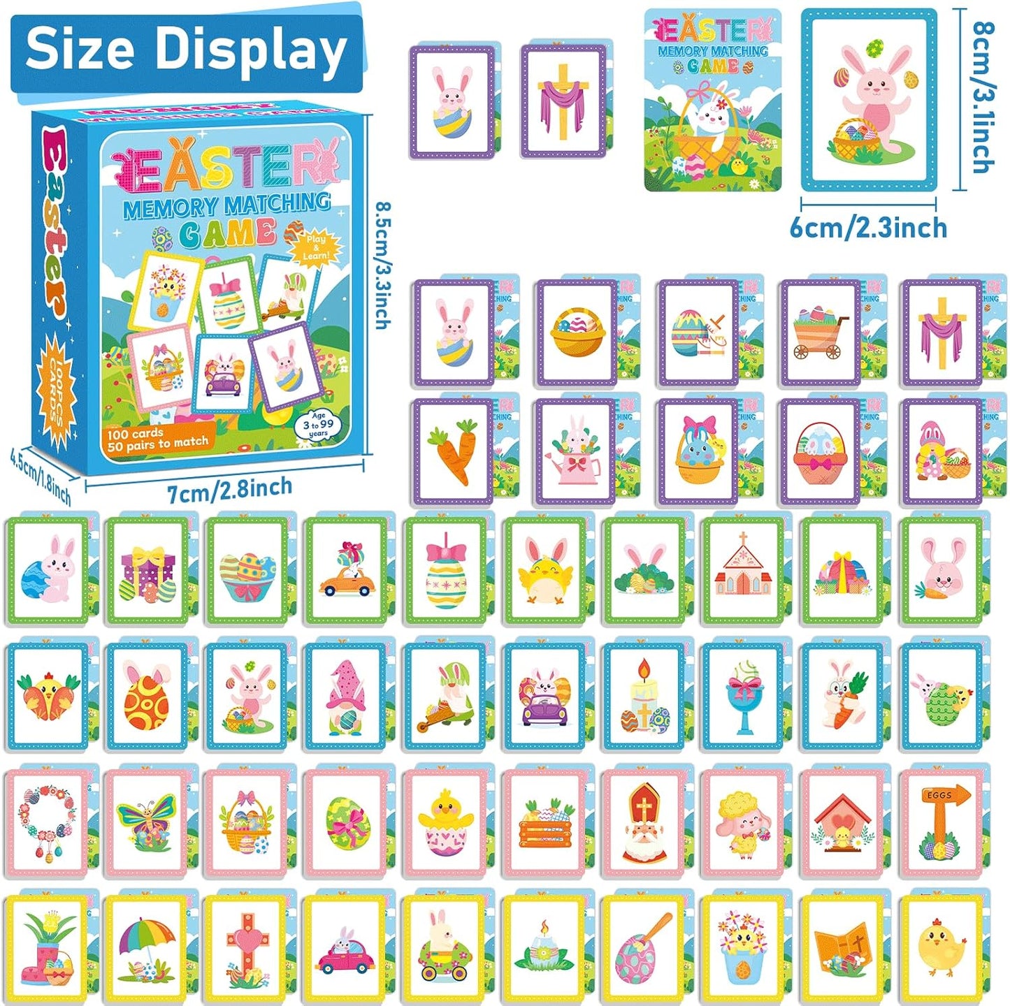 gisgfim 100 PCS Memory Matching Game Famous Paintings Concentration Memory Card for Adults Learning Educational Game A Fun & Fast Artworks Theme Matching Games