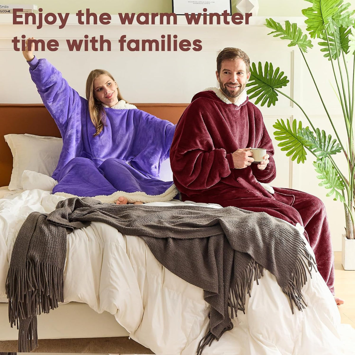 yescool Wearable Blanket Hoodie as Christmas Birthday Gifts for Women Mom - Colors A