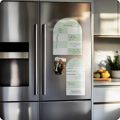 U Brands Dry Erase Calendar White Board for Fridge, 11" x 14", Sage Green