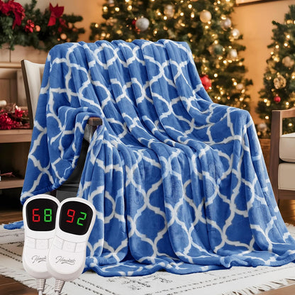 Homemate Heated Blanket Electric Throw - 50“x60“ Heating Blanket with 10 Fast Heat Levels 8 Hours Auto Off Soft Cozy Flannel Over-Heated Protection ETL Certification Keep Warming in Home | Throw with 10 Fast Heat Levels 8 Hours Auto Off Over-Heated