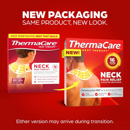 ThermaCare Heat Wraps for Neck & Shoulder Pain Relief - 16-Hour Heat Therapy Heating Pads, Adhesive Heat Patches for Muscle & Joint Pain - Flexible Fit for Comfort & Extended Wear - 5 Count
