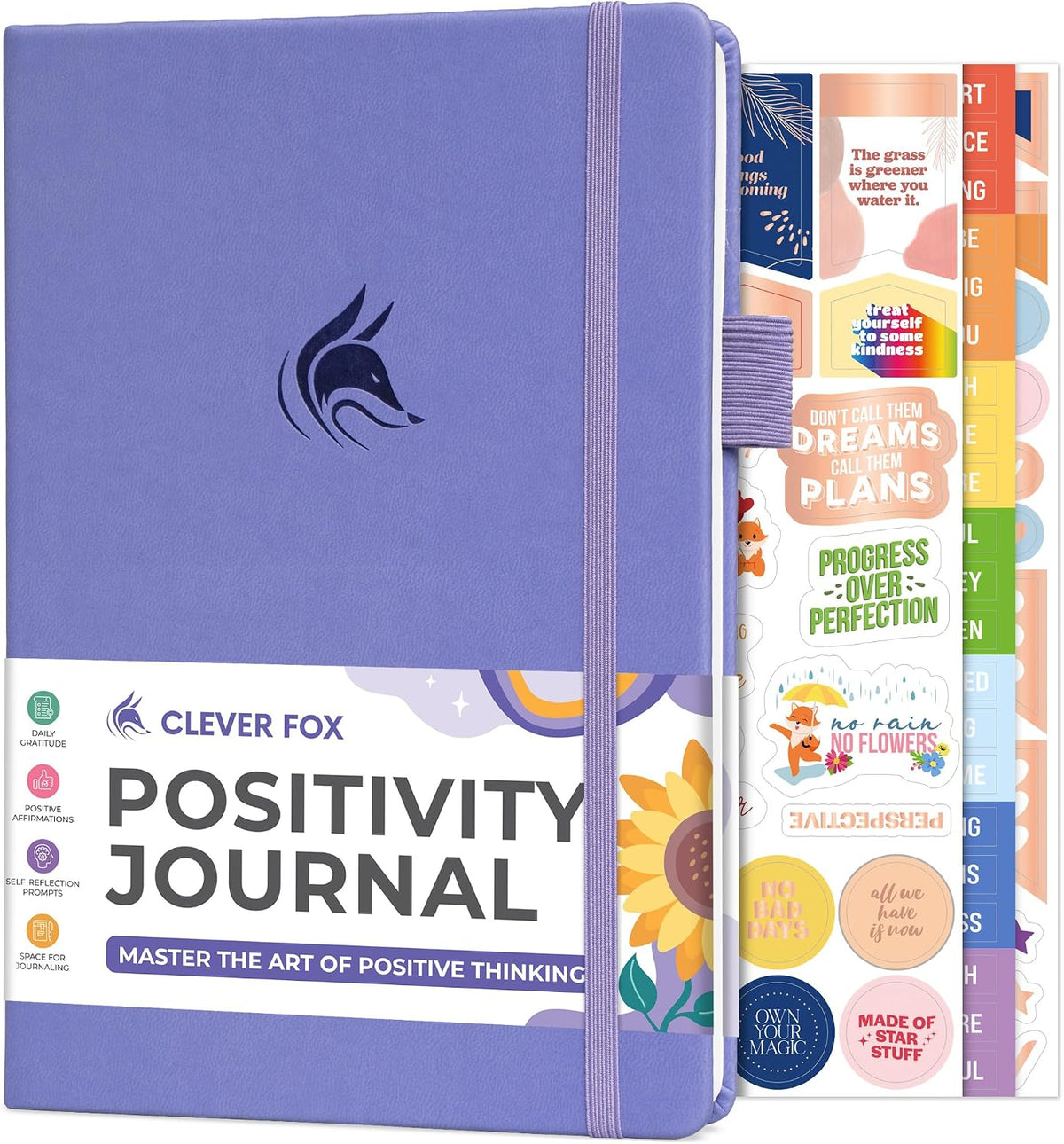Clever Fox Positivity Journal for Women, 5-minute Gratitude, Seashell